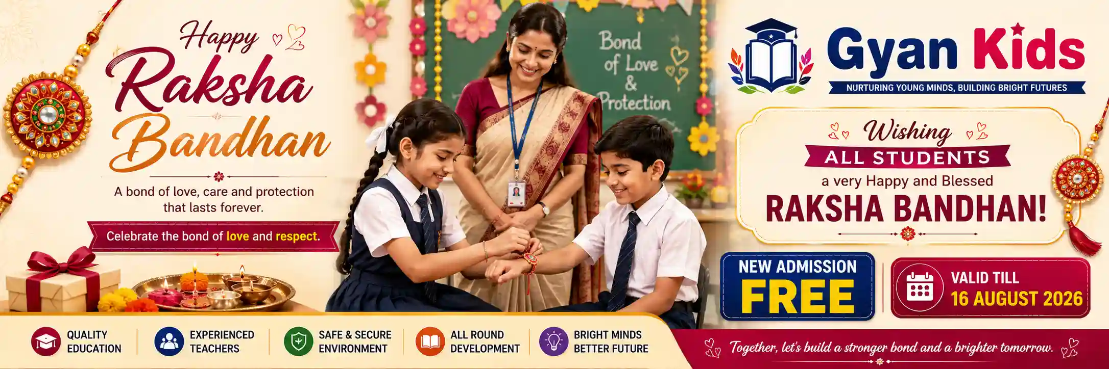Raksha Bandhan Wishing Banner - Gyan Kids school Bihar Sharif